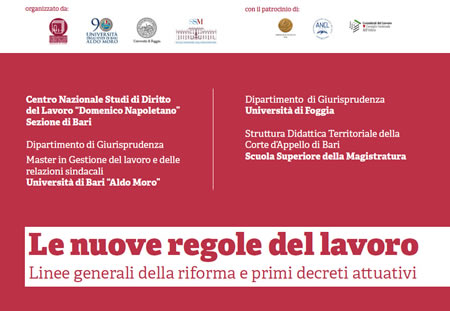 Evento: Le nuove regole del lavoto