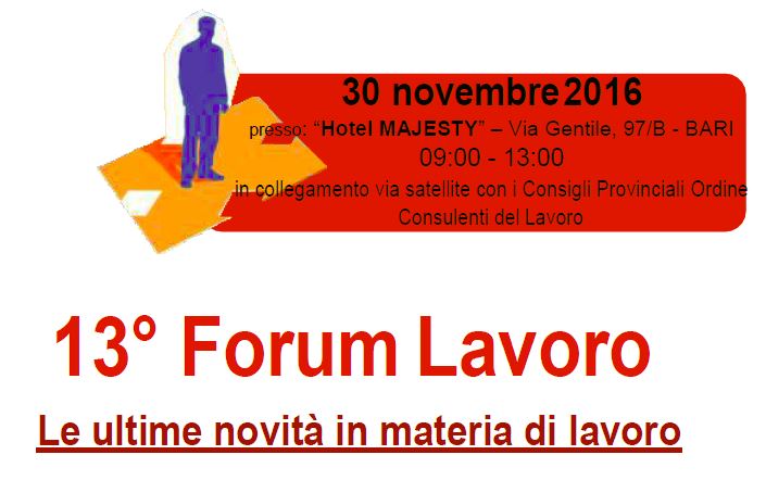 13° Forum Lavoro