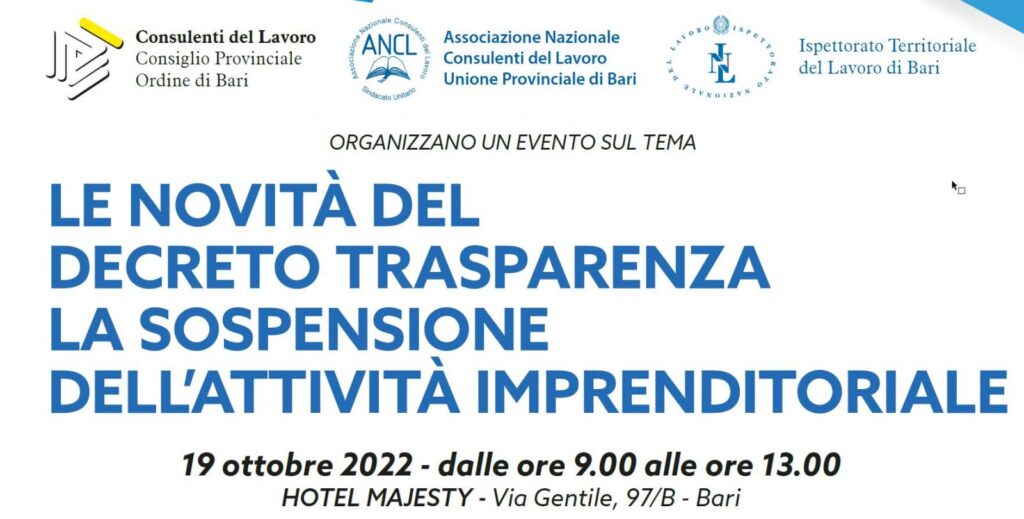 Le novità del decreto trasparenza – La sospensione dell’attività imprenditoriale
