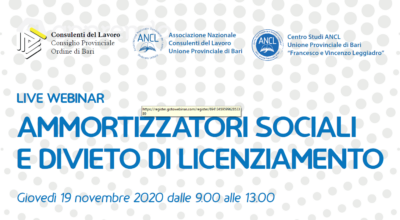 Live Webinar: “AMMORTIZZATORI SOCIALI E DIVIETO DI LICENZIAMENTO”