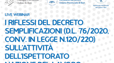 I riflessi del decreto semplificazioni (d.l. 76/2020, conv. In legge n.120/220) sull’attività dell’Ispettorato Nazione del lavoro