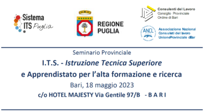 I.T.S. – Istruzione Tecnica Superiore e Apprendistato per l’alta formazione e ricerca